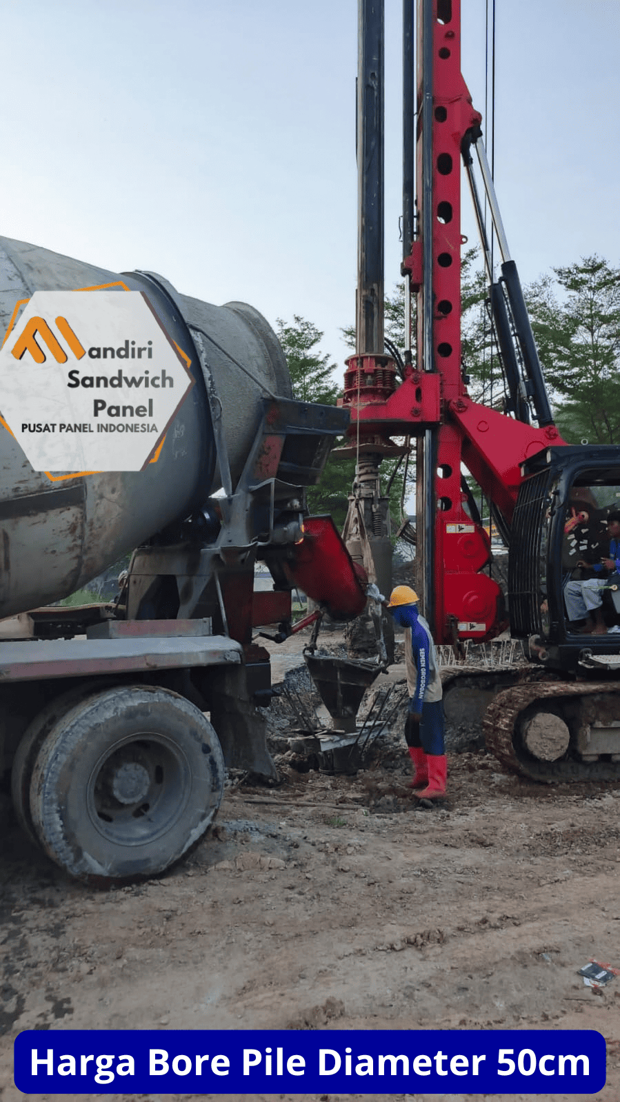 harga bore pile diameter 50cm